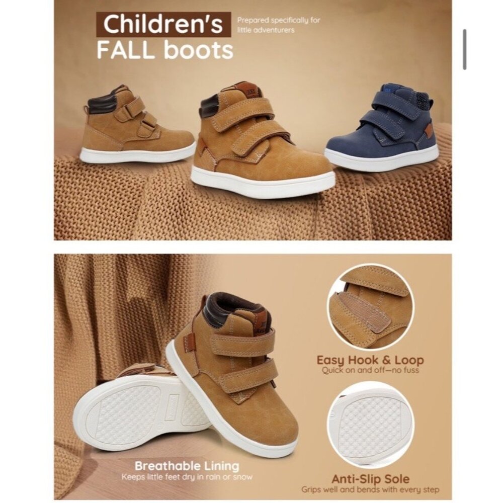 Apakowa Toddler Little Kids Boys Size 8 Autumn Boots Water Resistant Brown NEW - Picture 14 of 16